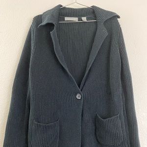 Liz Claiborne Thick Knit Black Cardigan w Pockets